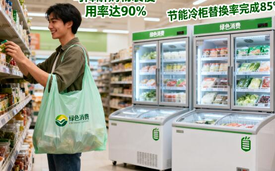 超市 “绿色消费” 引导成效显著：可降解购物袋使用率达 90%，节能冷柜替换率完成 85%.jpg